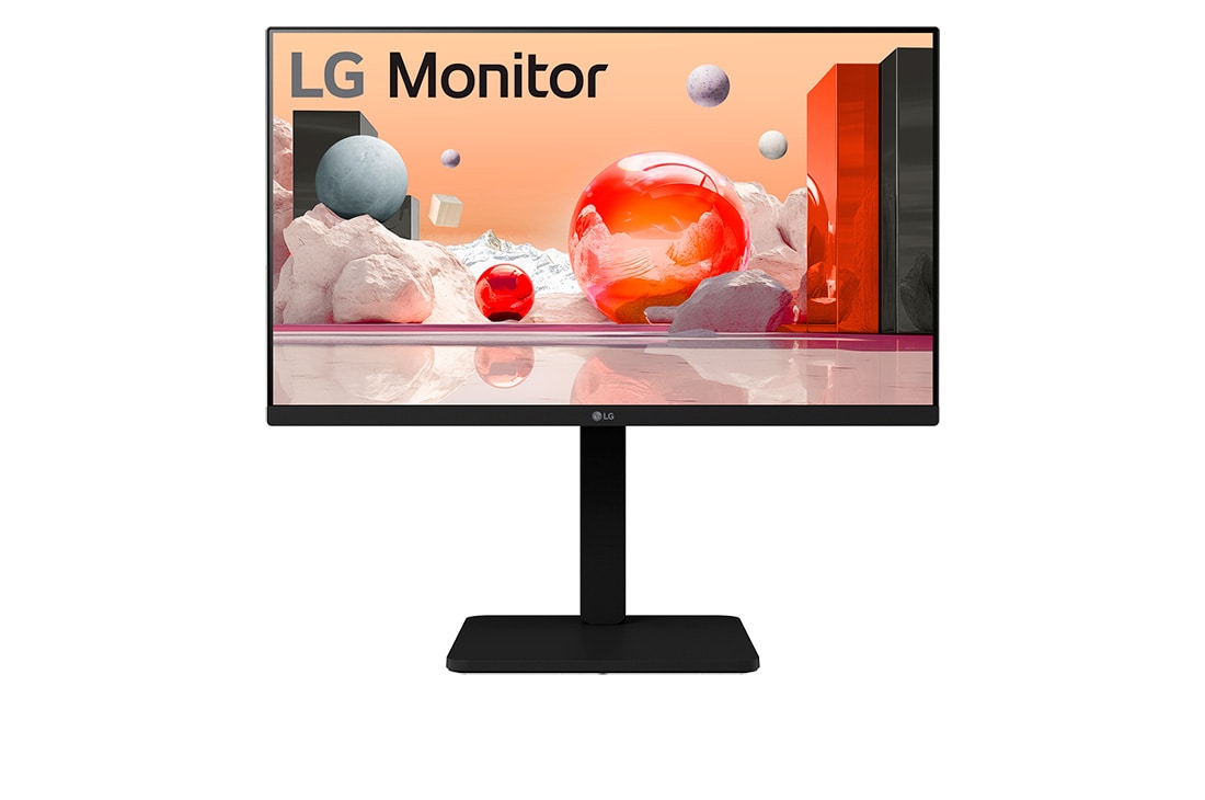 LG 24” Full HD IPS Monitor, front view, 24BA560