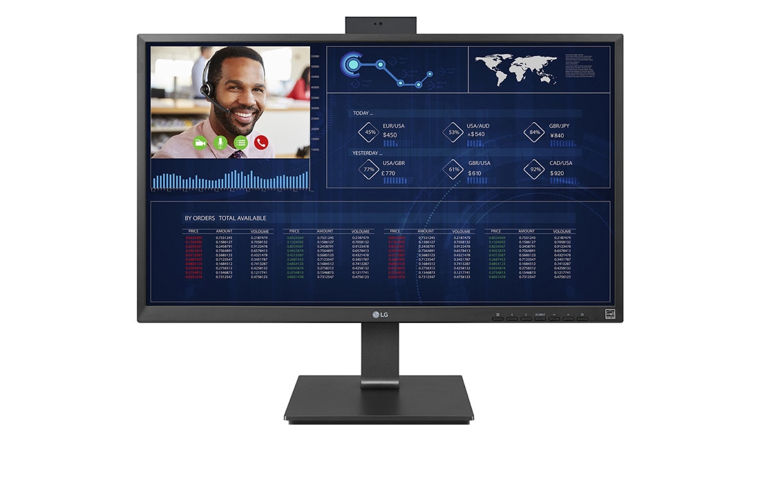 LG 27'' Full HD All-in-One Thin Client, front view with push-pull Full HD webcam, 27CQ651N