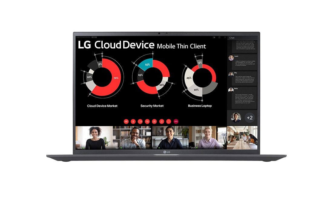 LG 17'' Mobile Thin Client with 16:10 IPS display, Front view, 17ZT90R