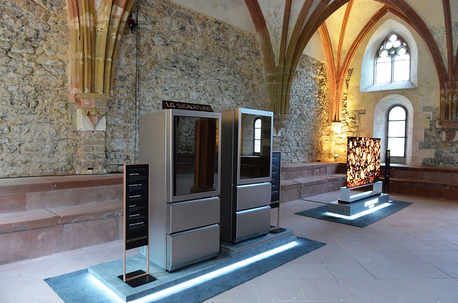 LG SIGNATURE’s exquisitely designed products being displayed inside the Eberbach Monastery.