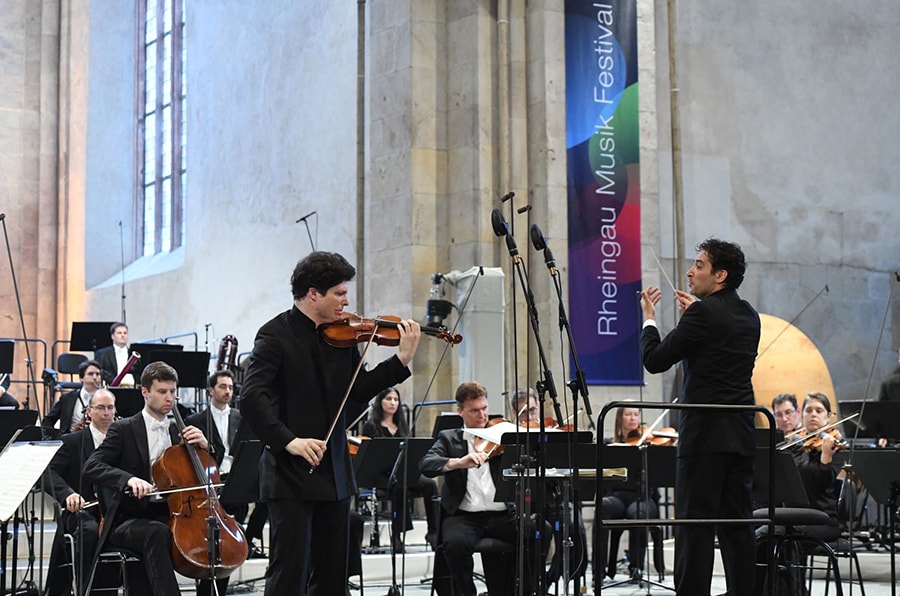 A small orchestra performing inside the Eberbach Monastery.