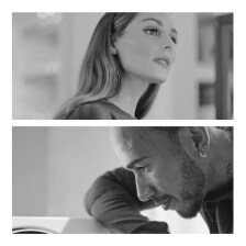 Black and white images of Olivia Palermo and Lewis Hamilton.