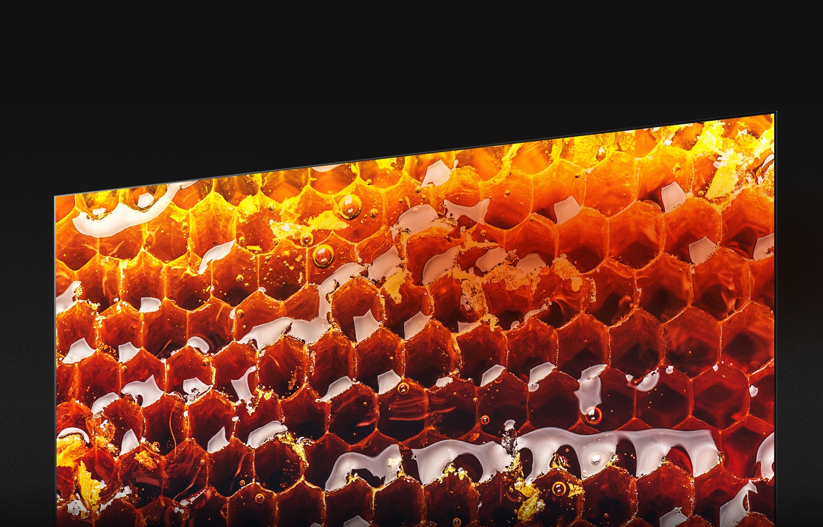 Image of beehive in the screen of LG SIGNATURE OLED TV Z9 expressing its vivid color