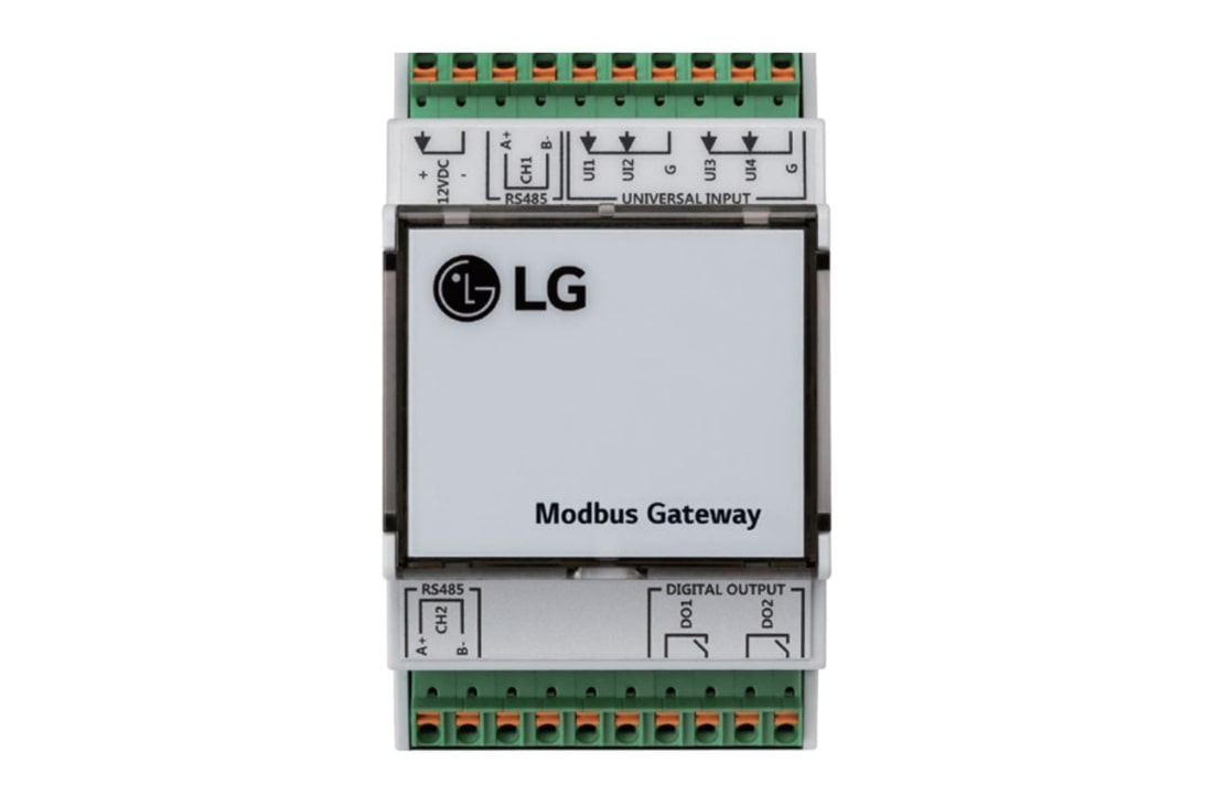 LG Modbus gateway, Modbus (RTU) Gateway για εξωτερικούς χώρους, 'Μπροστινή όψη, PMBUSB00A