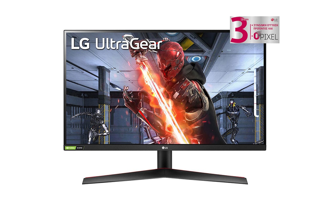 LG Οθόνη 27'' UltraGear™ QHD IPS 1ms (GtG) για παιχνίδια, συμβατή με NVIDIA<sup>®</sup> G-SYNC<sup>®</sup>, μπροστινή όψη, 27GN800P-B