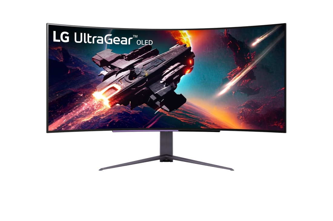 LG Κυρτή gaming οθόνη 45” UltraGear™ OLED | 800R, DisplayHDR True Black 400, 240Hz, 0.03ms (GtG), USB Type-C™, DepthSound, Μπροστινή όψη, 45GS95QE-B