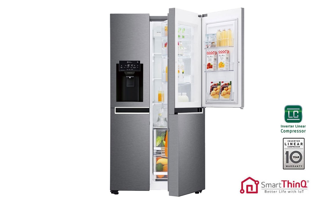LG Ψυγείο Ντουλάπα Κάθετης Διάταξης (SxS) Total No Frost με Door-in-Door™ 1790 x 91,2 cm , GSJ470DIDV