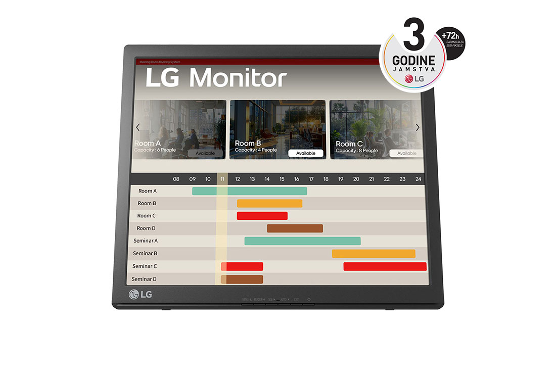 LG 17” SXGA monitor s dodirnim zaslonom, Prikaz prednje strane, 17BR30T-B