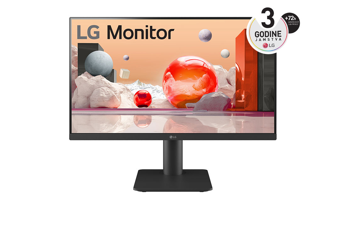 LG 24'' Full HD IPS monitor s brzinom osvježavanja od 100 Hz, prikaz prednje strane, 24MS550-B