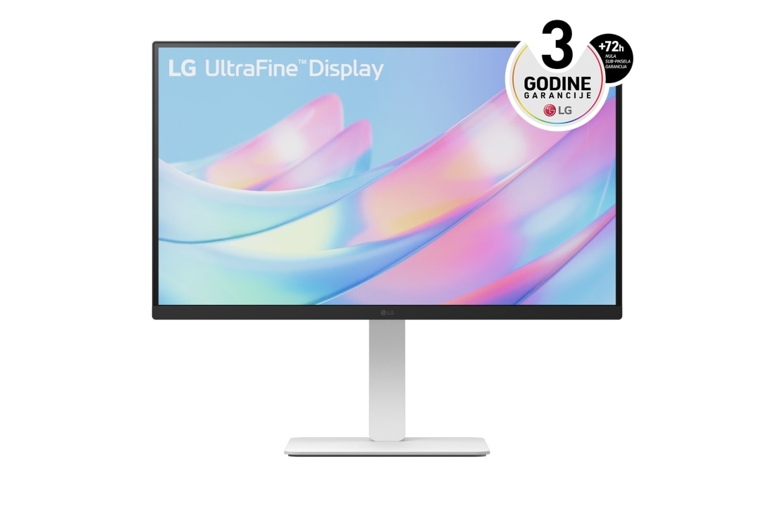 LG 27” UltraFine™ omjer slike 16:9 4K IPS monitor s brzinom osvježavanja od 60 Hz, prikaz prednje strane, 27US550-W