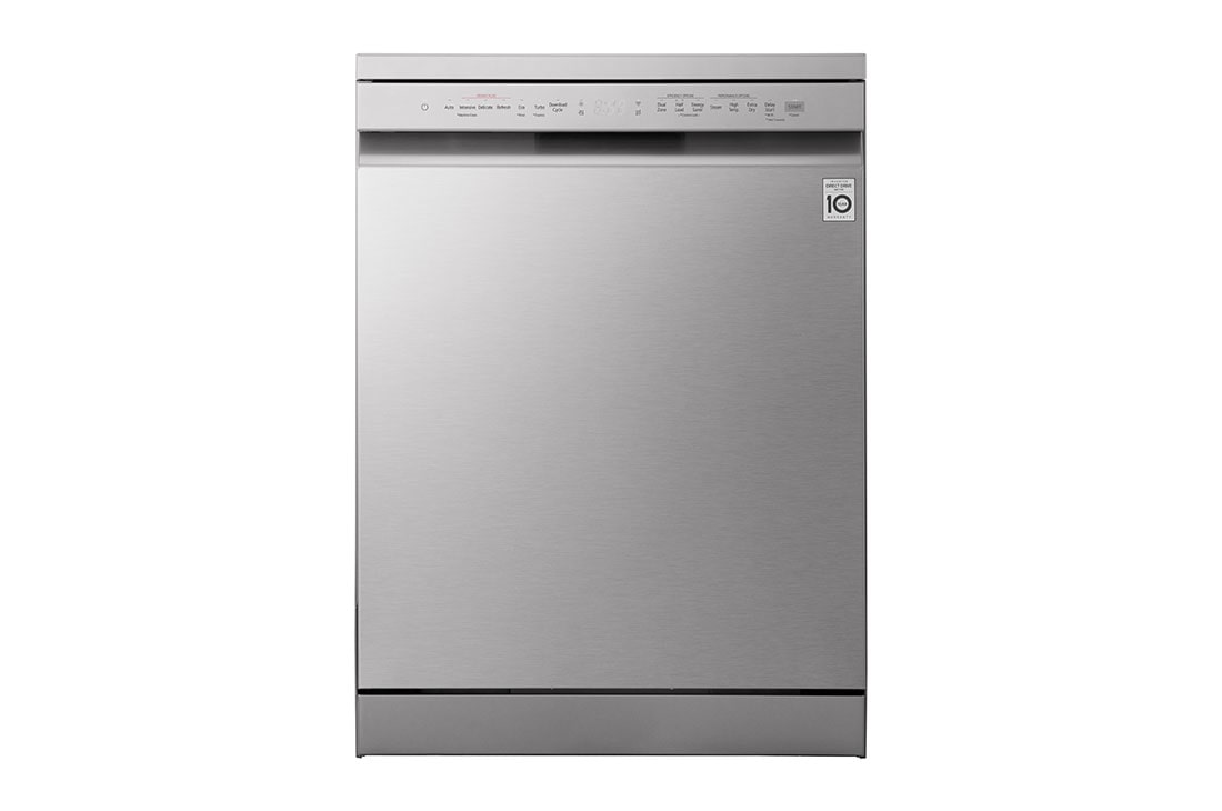 LG QuadWash™ perilica posuđa s TrueSteam™ tehnologijom pranja vodenom parom, 14 kompleta posuđa, ThinQ™, WiFi funkcija, Pogled sprijeda, DF243FVS