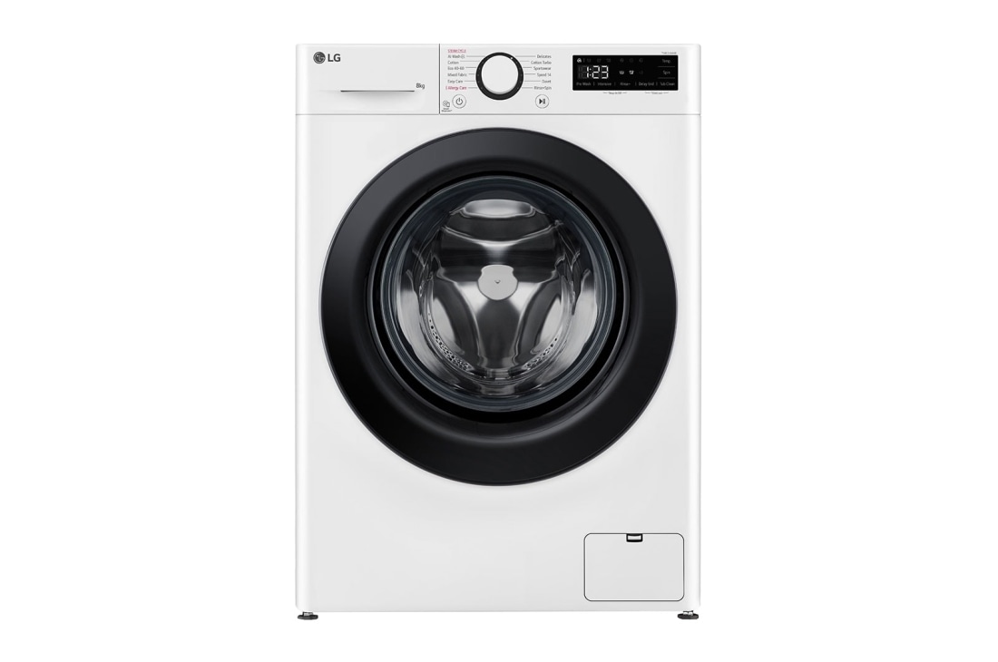 LG 8 kg, max. 1200 okr./min., Perilica rublja sa parom, AI DD™ tehnologija, Slim, Pogled sprijeda, F2WR508SWW