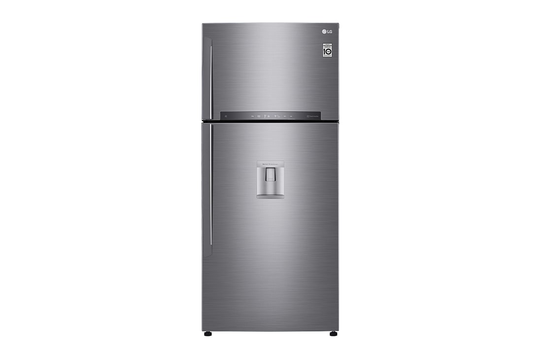 LG Felülfagyasztós hűtőszekrény, DoorCooling+™ és ThinQ™ technológia, 509L kapacitás, Elölnézet, GTF744PZPED