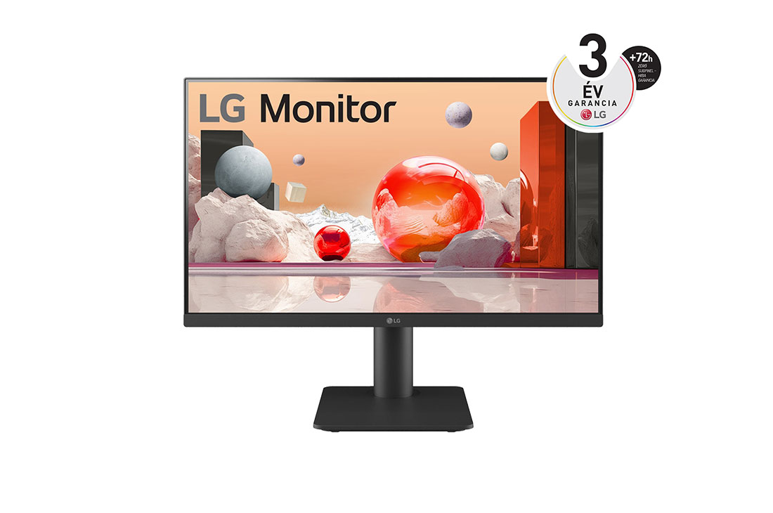 LG 24”-os Full HD IPS monitor 100 Hz-es képfrissítési sebességgel, elölnézet, 24MS550-B