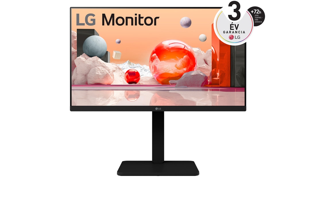 LG 24”-os Full HD IPS monitor 100 Hz-es képfrissítési sebességgel, elölnézet, 24BA550-B