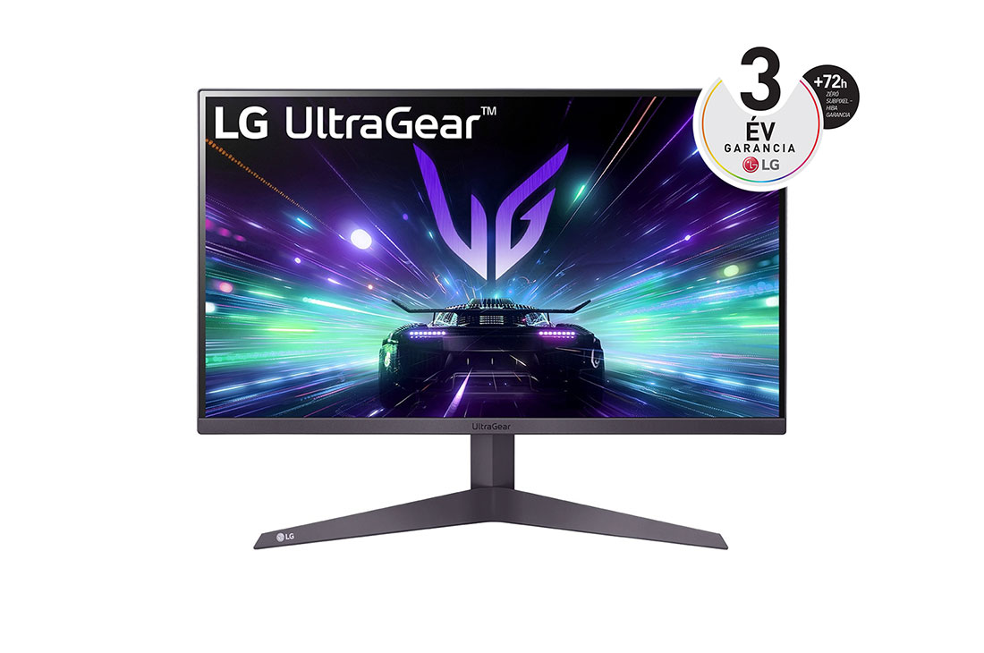 LG 27”-os UltraGear™ 16:9 képarányú FHD gaming monitor 180 Hz-es képfrissítési sebességgel, elölnézet, 27GS50F-B