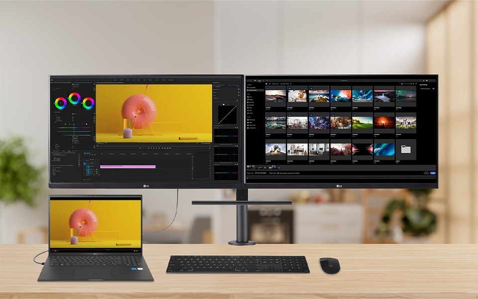 LG dual screen monitor setup, LG multiple screen monitor setup,  LG double monitor setup