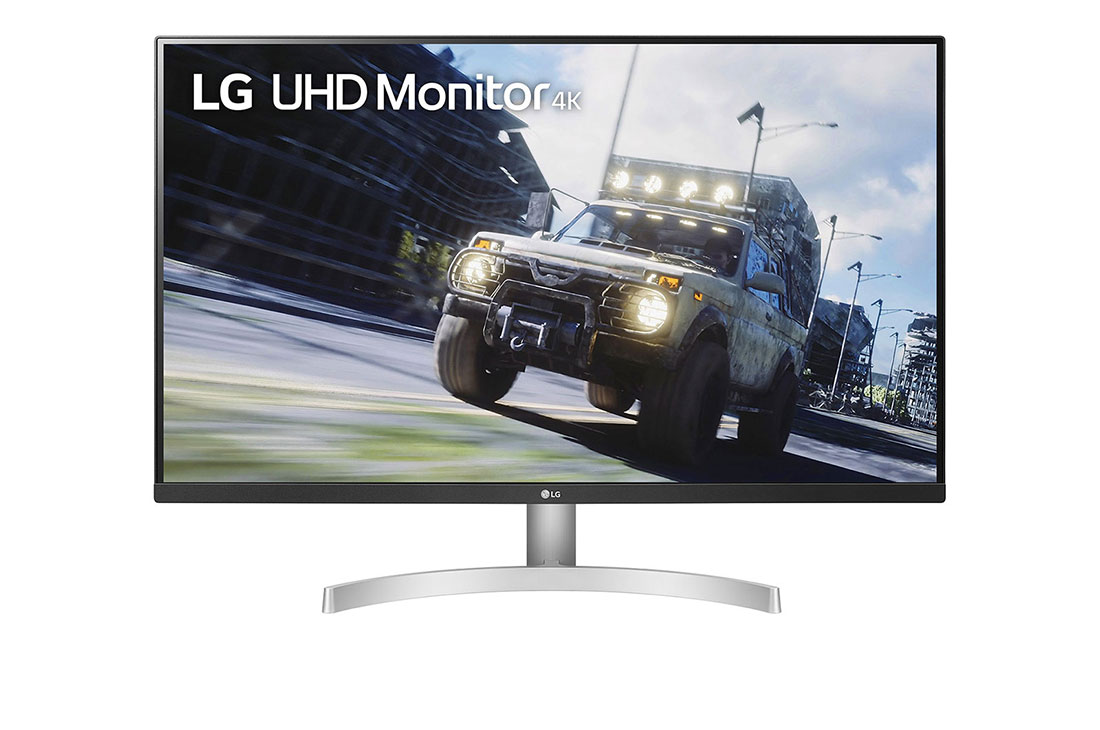 LG מסך ''32 UHD 4K IPS תומך ב <br>FreeSync™ / HDR10 ביחס 16:9, מבט קדמי, 32UN500P-W