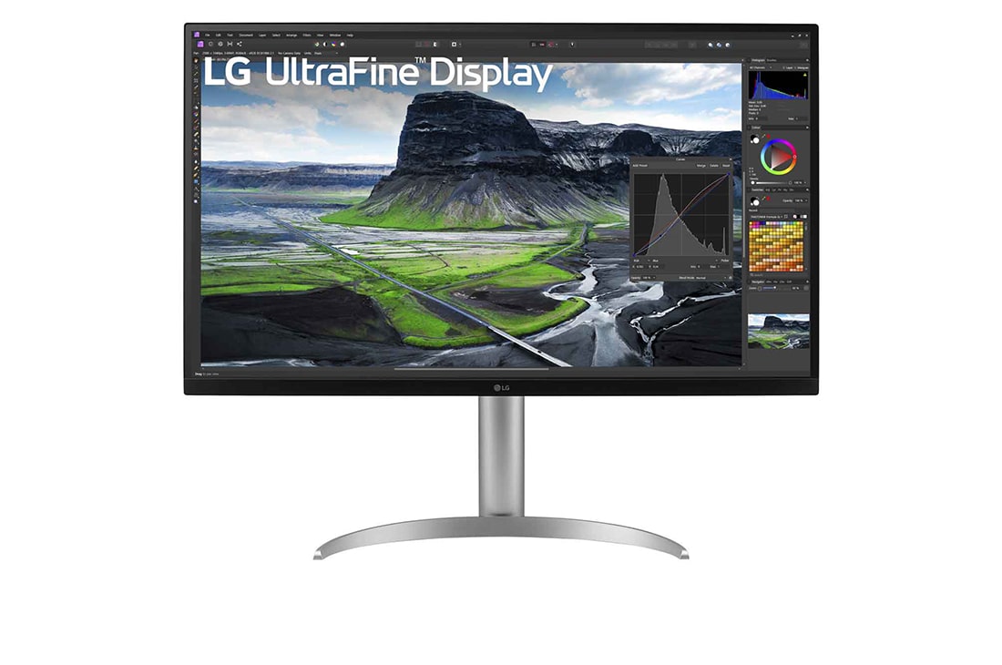 LG מסך ''32 UHD 4K (3840x2160) IPS מקצועי עם ™USB Type-C תומך ™ HDR400/FreeSync ביחס 16:9, מבט קדמי, 32UQ850V-W