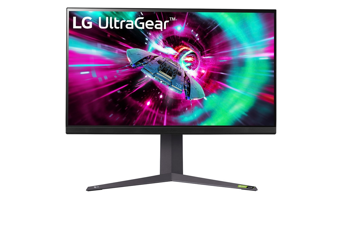 LG מסך ''32 גיימינג UltraGear™ UHD IPS 144Hz 1ms (GtG) תומך ®HDR 400 / G-Sync ביחס 16:9, מבט קדמי, 32GR93U-B