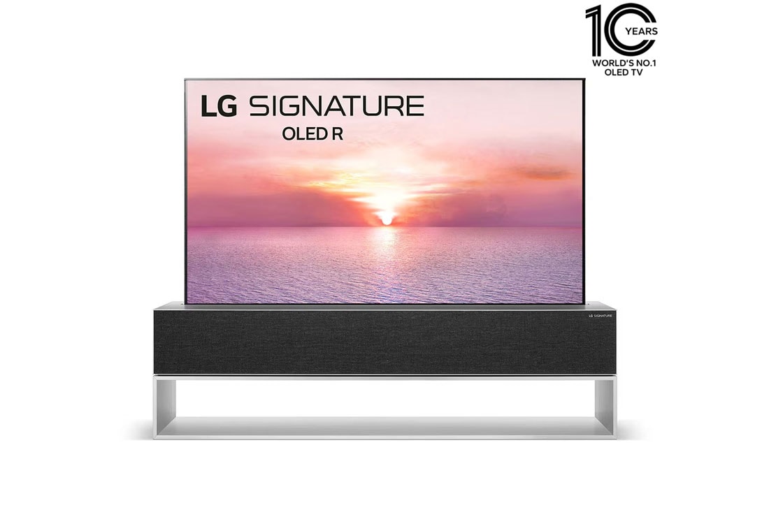 LG SIGNATURE 65 Inch 4K Smart OLED Rollable webOS 22 ThinQ AI TV, תצוגה קדמית מלאה, OLED65R1PVA