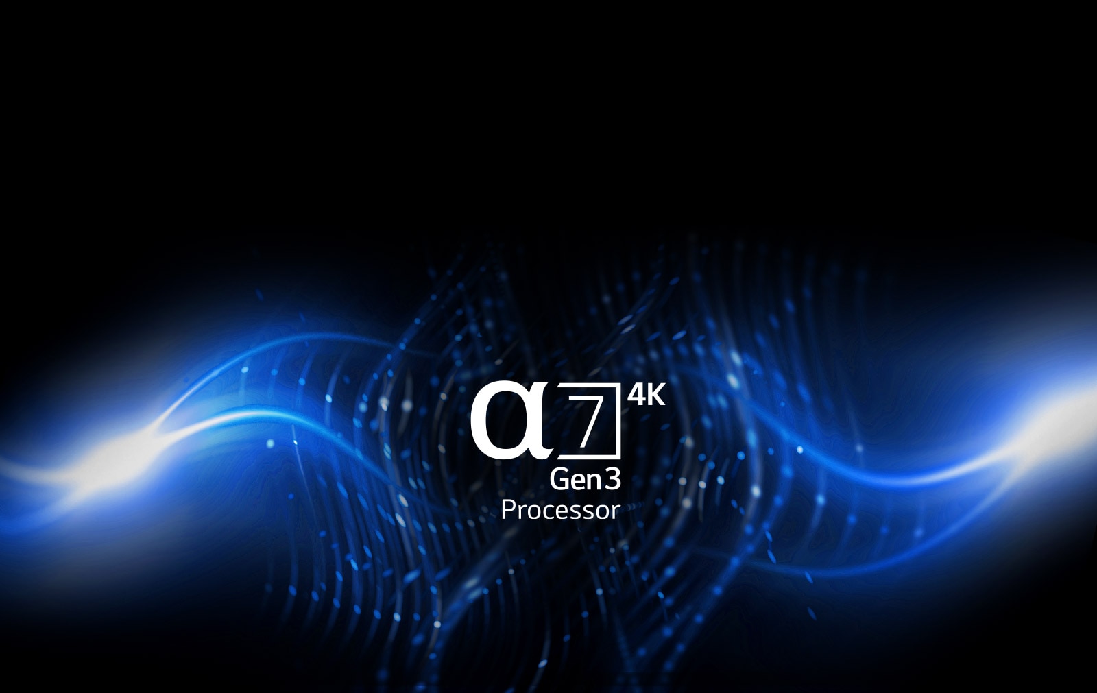 لوگوی Alpha 7 Gen3 در پس‌زمینه گرافیکی مشکی و آبی