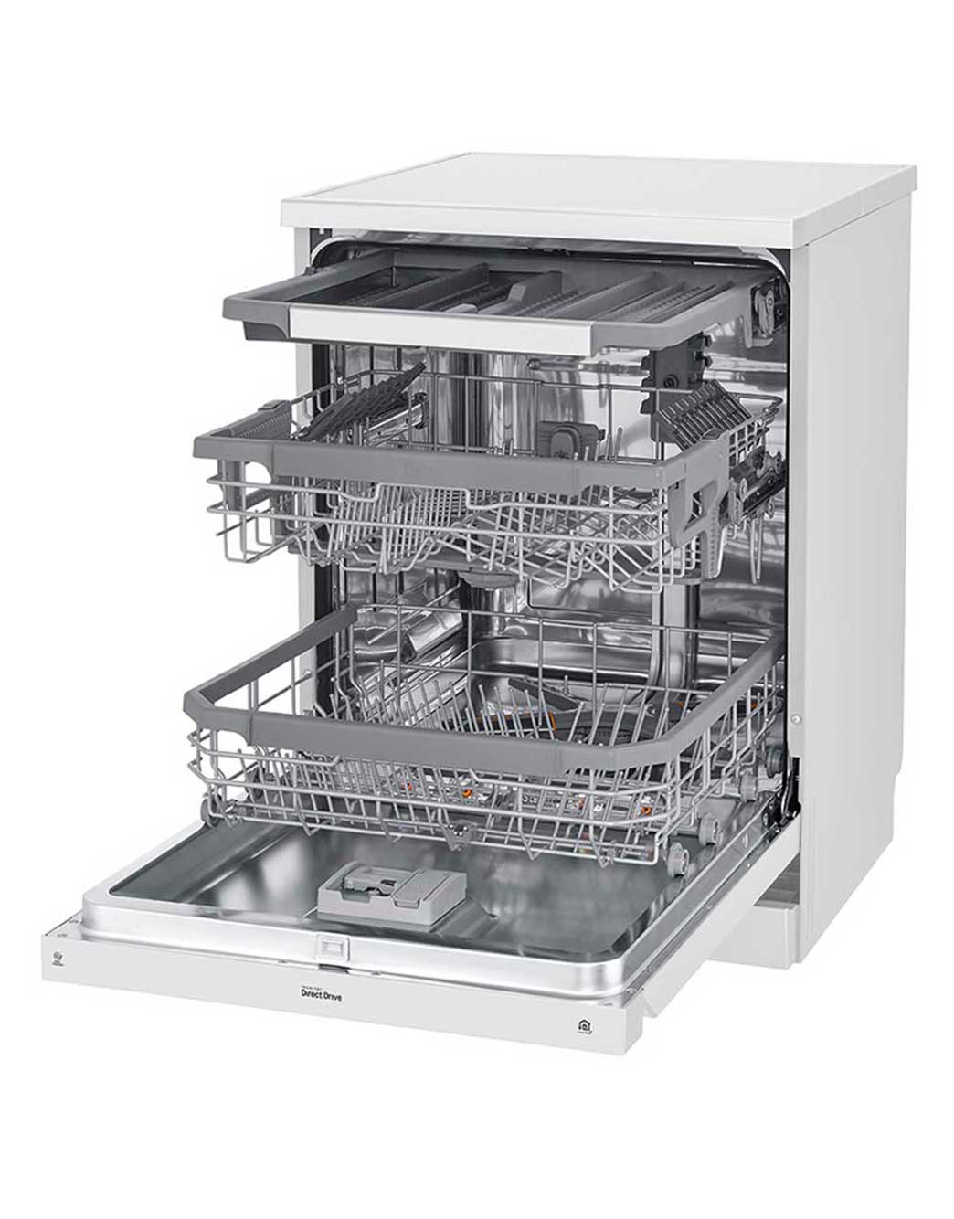 LG ال‌جی، ماشین ظرفشویی 14 نفره، فناوری™TrueSteam و™QuadWash، سفید  , XD88W