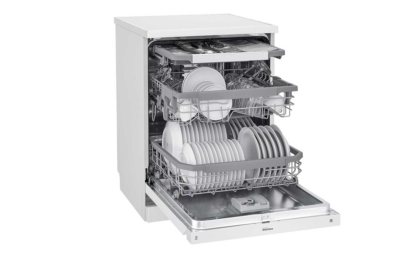 LG ال‌جی، ماشین ظرفشویی 14 نفره، فناوری™TrueSteam و™QuadWash، سفید  , XD88W