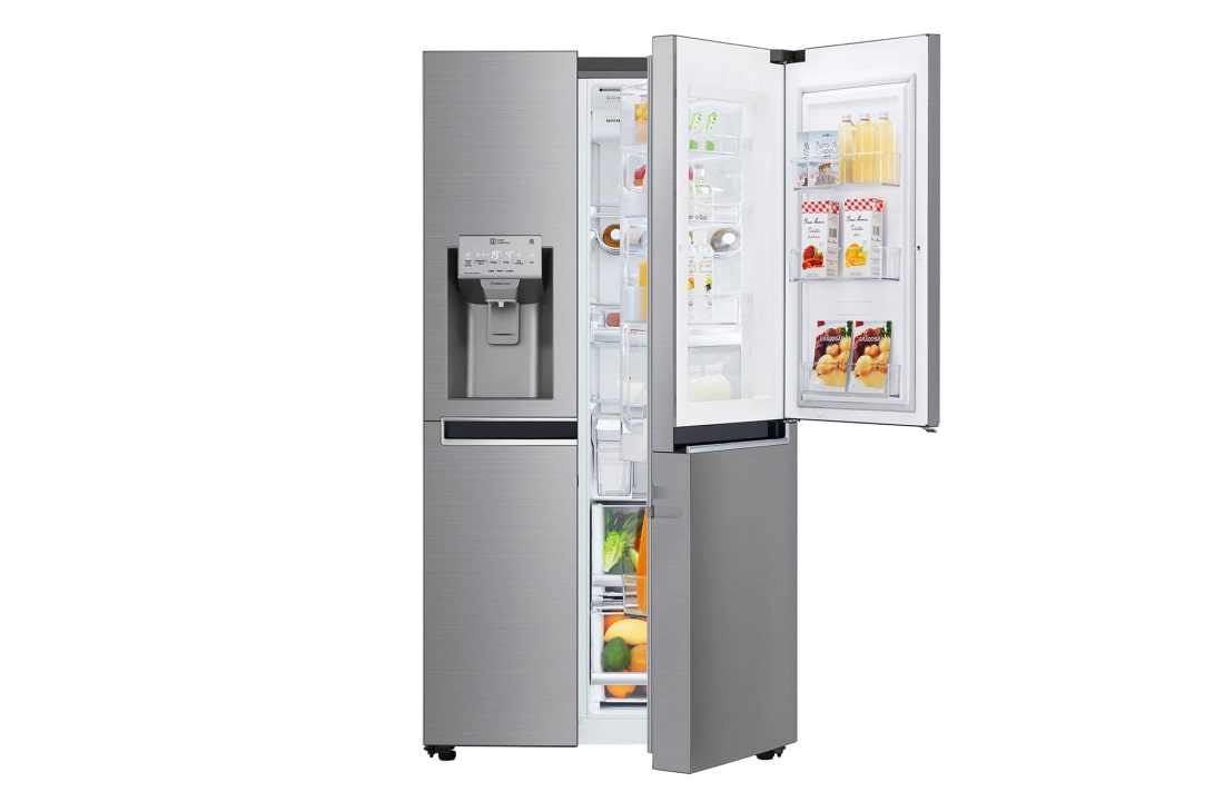 LG ال‌جی، یخچال فریزر ساید بای ساید Door-in-Door، ظرفیت 601 لیتر , front view, GCJ-267PHL