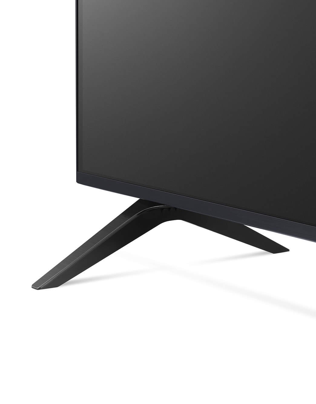 LG ال‌جی،LG UHD UR80 ، تلویزیون 50 اینچ سری UR80، کیفیت 4k، کنترل جادویی، تکنولوژی هوشمند AI ThinQ، سیستم عامل WebOS، توانایی نمایش محتوای HDR با فرمتHLG، تکنولوژی AI Picture Pro وAI Sound Pro (5.1.2ch)، پایه دو طرفه، جدید 2023, نمای نزدیک از پایه, 50UR80006LJ