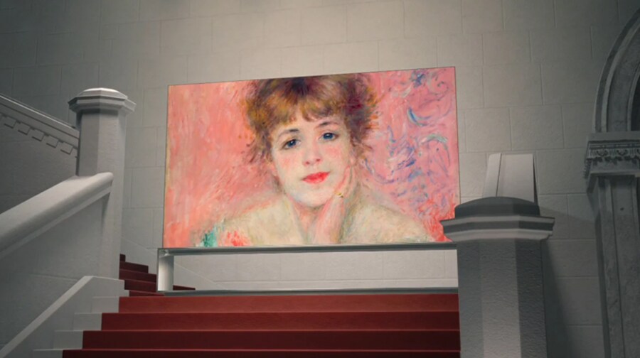 Immagine di un dipinto mostrato su un TV OLED 8K LG Signature al Museo Puškin.
