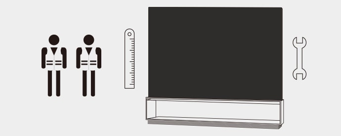 Immagine che illustra come gli ingegneri assemblano manualmente i componenti dei TV LG SIGNATURE OLED