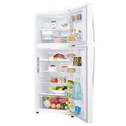 LG ثلاجة فريزر علوي بسعة 438 لتر و بتقنية تبريد الابواب , Left side open view with food, GR-C639HWCL, thumbnail 14