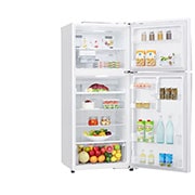 LG ثلاجة فريزر علوي بسعة 438 لتر و بتقنية تبريد الابواب , Right side open view With food, GR-C639HWCL, thumbnail 14