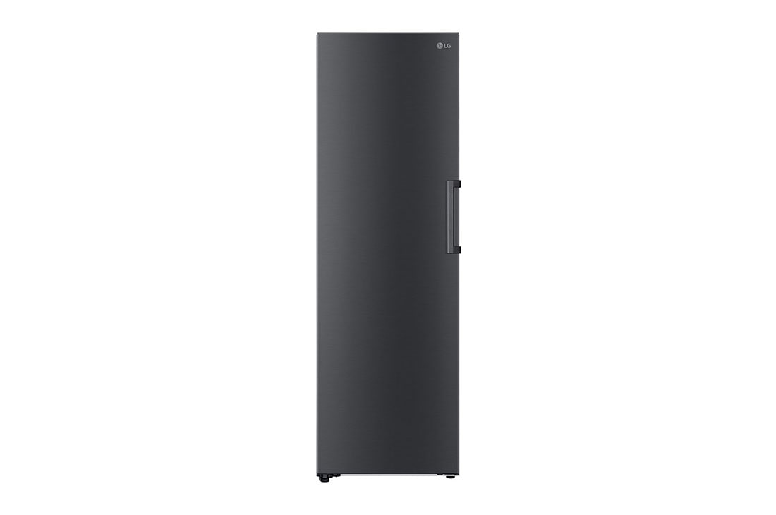 LG مُجمِّد أسود اللون من LG بباب واحد، وسعة تبلغ 324 لترًا، بالإضافة إلى تقنية Door Cooling، وLinear Cooling, Front View, GC-B514EAFM