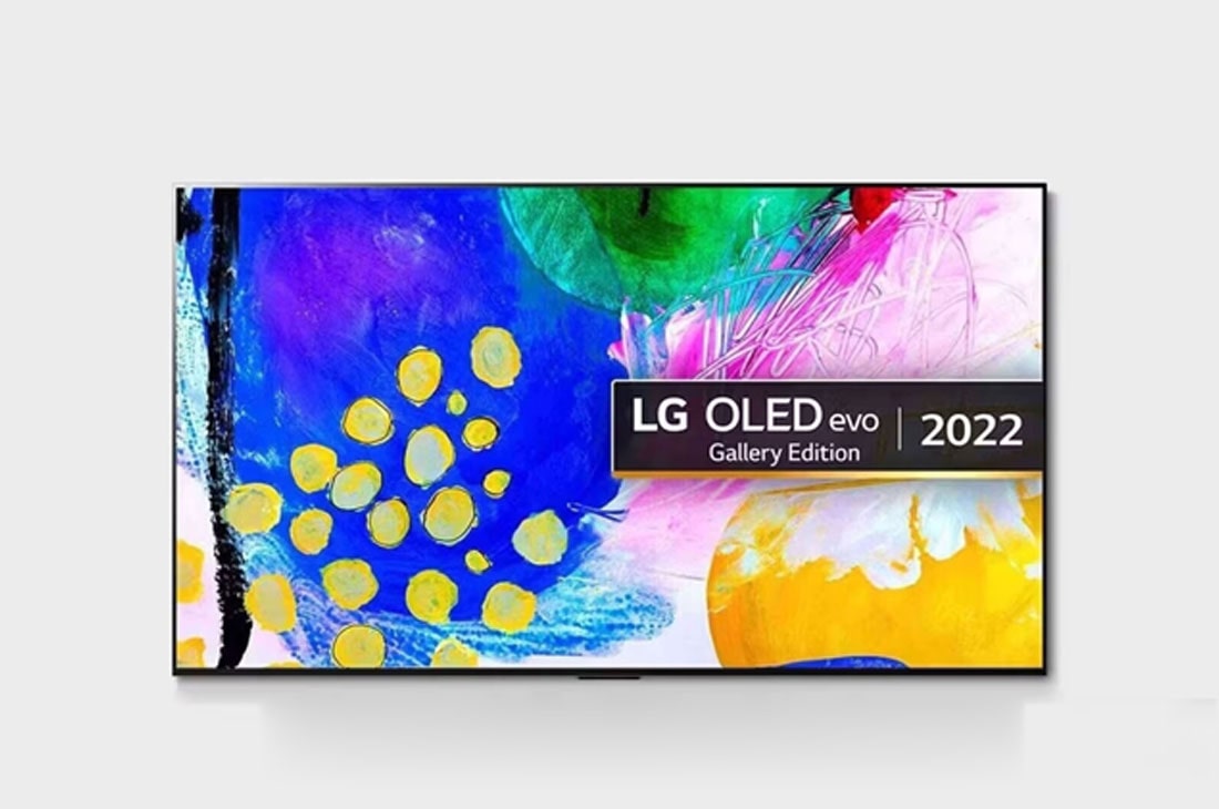 LG تلفزيون OLED G2 evo  بحجم 77 بوصة من LG، تصميم سينمائي بدقة 4K والمزود بتقنية  Cinema HDR ونظام تشغيل webOS  بالإضافة الى تقنية ThinQ AI  للتلفزيون الذكي وتقنية تعتيم البكسل وتصميم حواف رفيعة لتناسب الجدار., منظر أمامي, OLED77G26LA