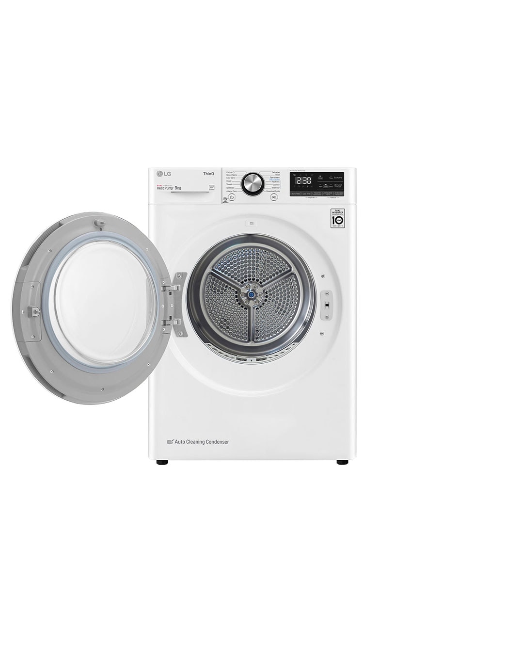 LG نشافة  توفير الطاقة بالمضخة الحرارية 9كغم لون أبيض, الجهة الأمامية مفتوحة 1, RC10V7WDK