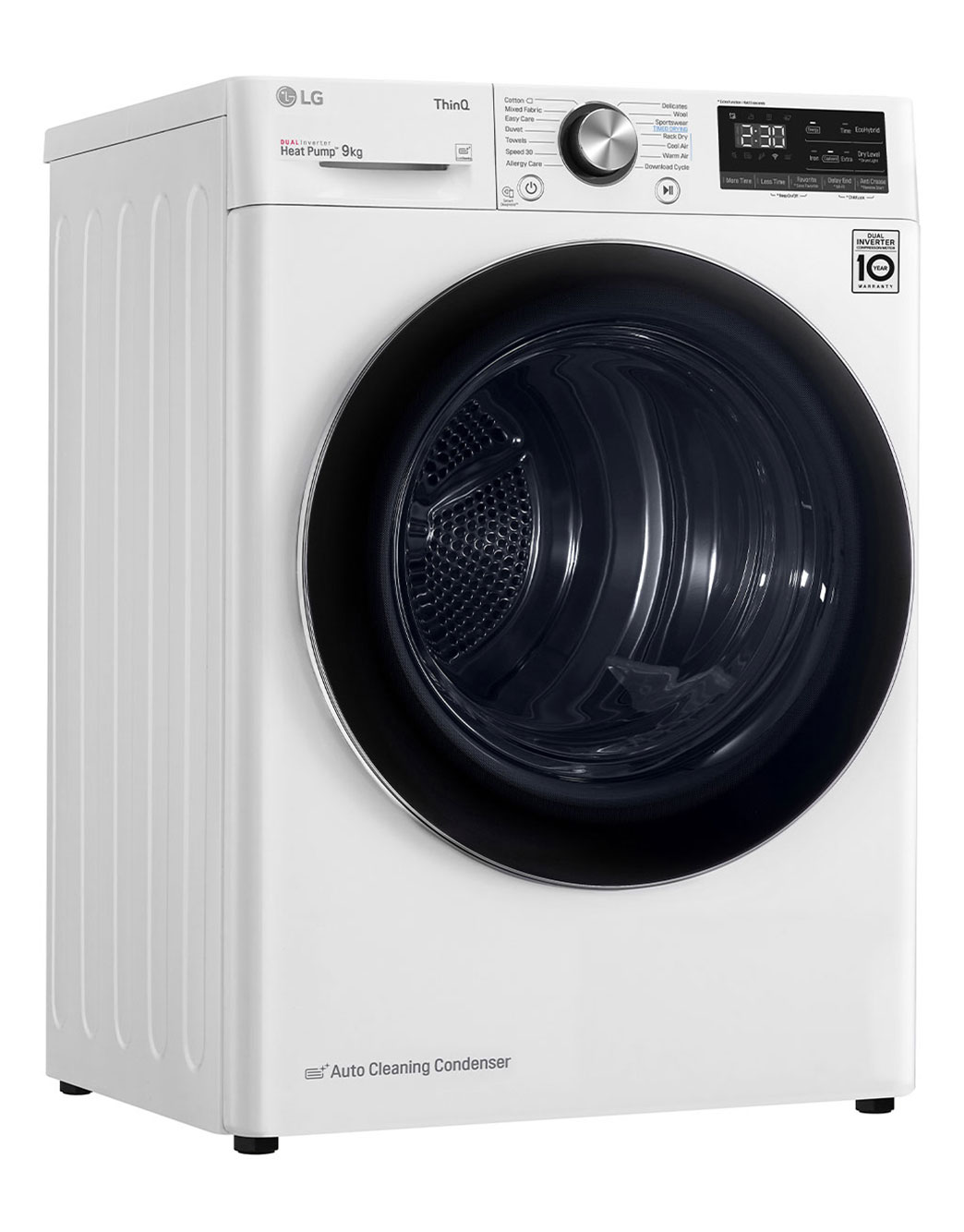 LG نشافة  توفير الطاقة بالمضخة الحرارية 9كغم لون أبيض, الجهة اليسرى, RC10V7WDK