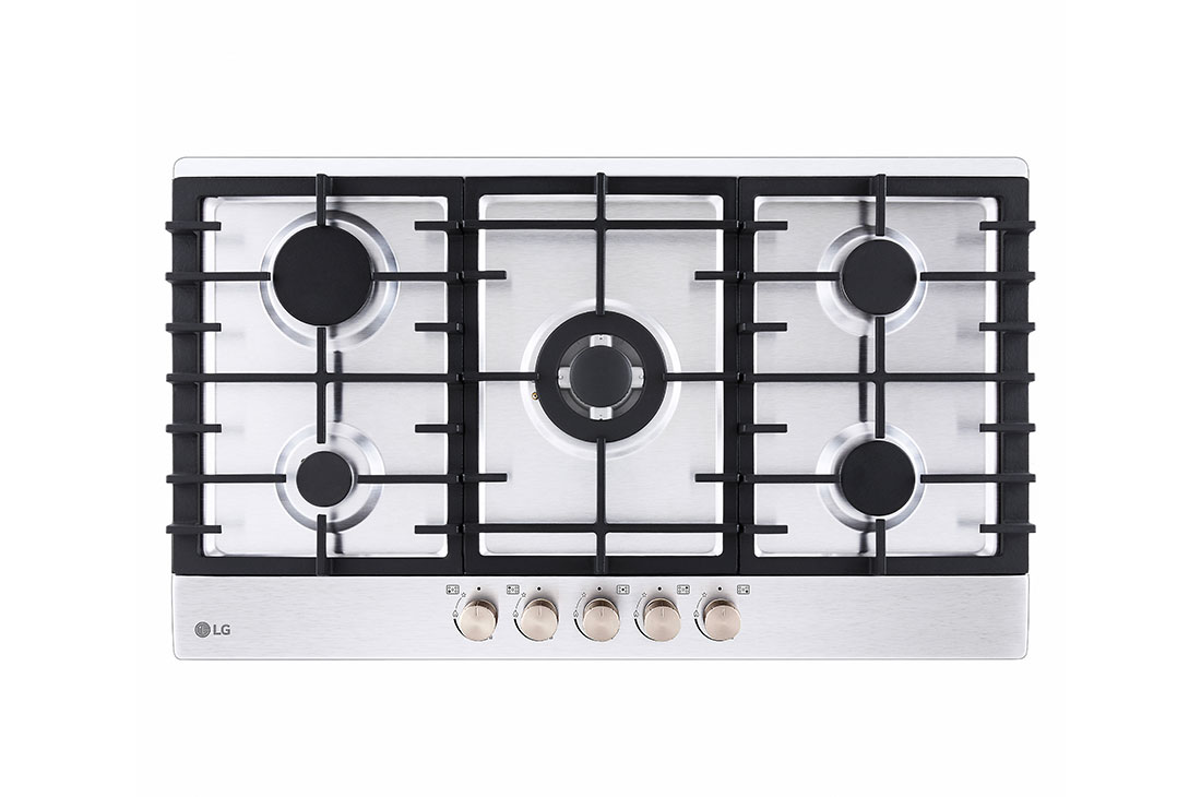 LG Built-in 900 Gas Cooktop ,5 Burners ,Stainless Steel, Top View, CG5Z3626S