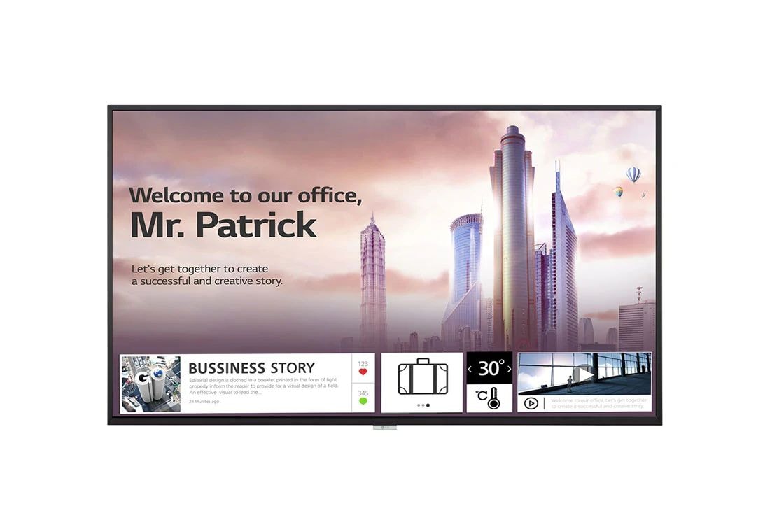 LG UH5F-H Series, Information Display Screen, ULTRA HD Resolution, LG UH5F-H Series, front view with inscreen, 49UH5F-H, 49UH5F-H