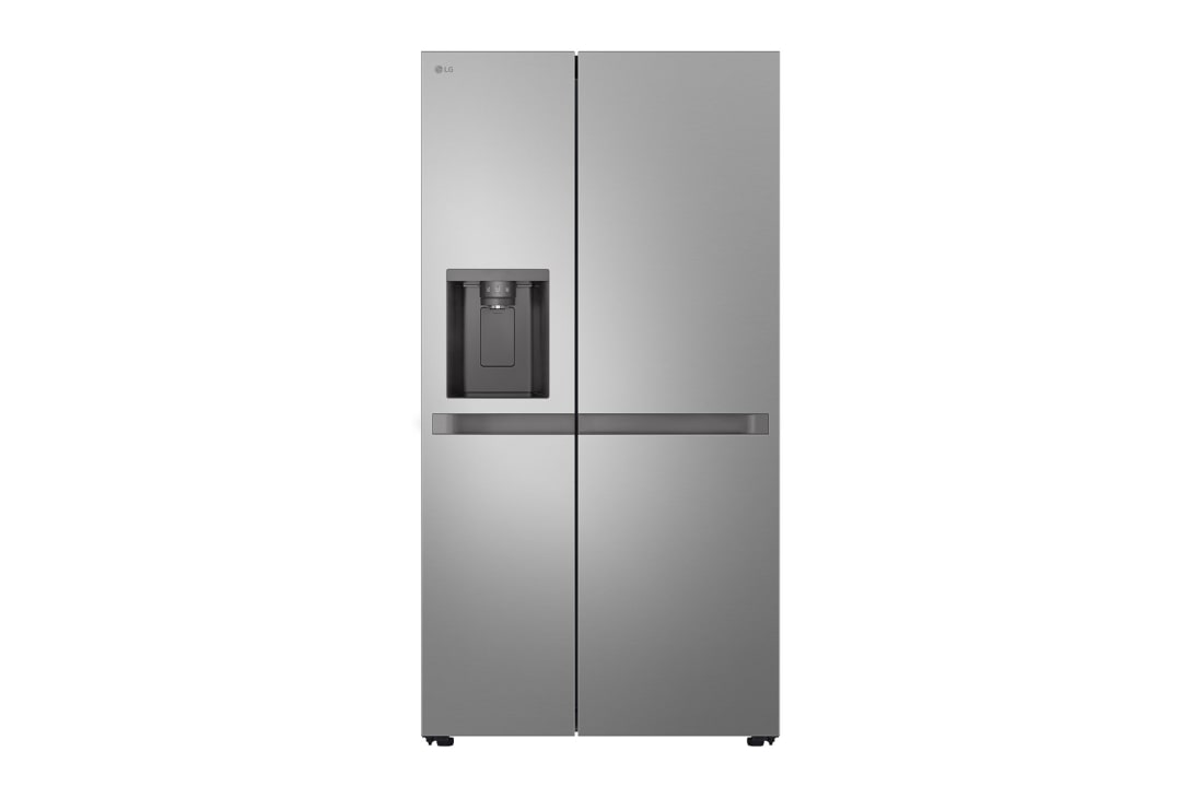 LG  Side by Side 625L Refrigerator, Smart Diagnosis™, LINEARCooling™, Prime Silver, front view, GCL-287DVLN