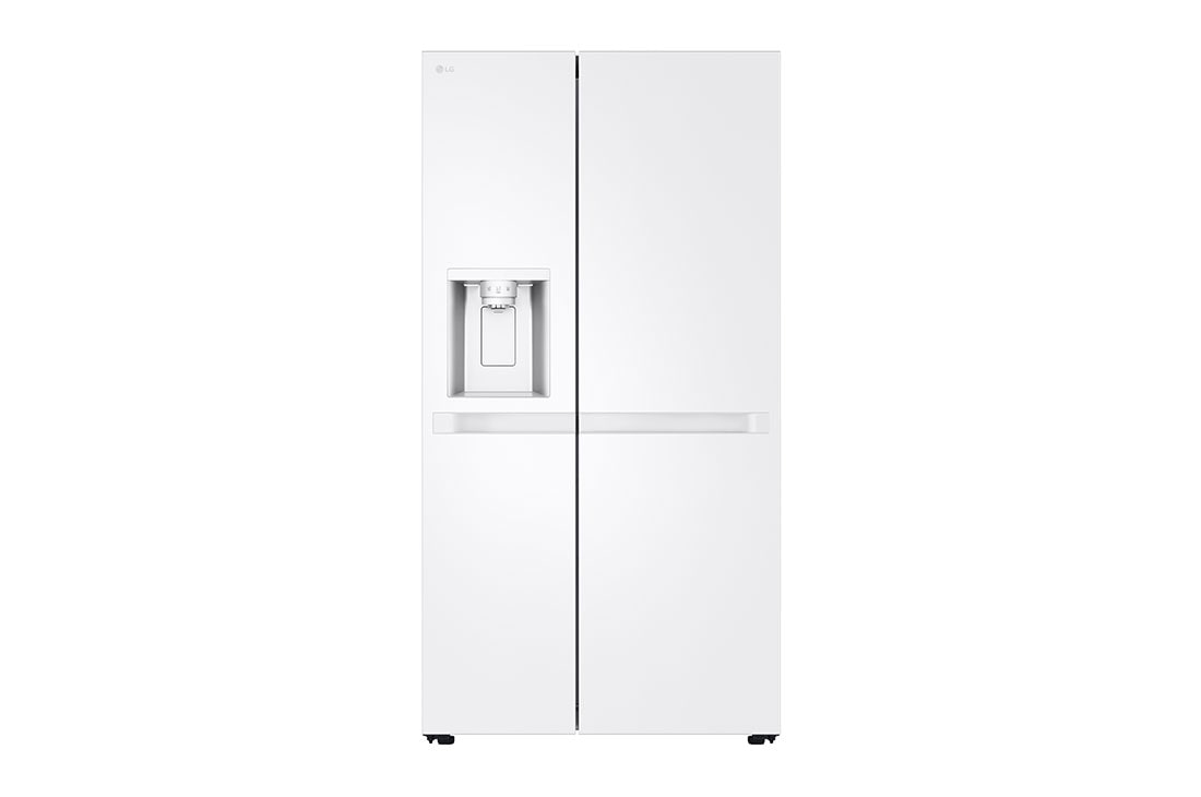 LG  Side by Side 625L Refrigerator, Smart Diagnosis™, LINEARCooling™, Essense White​, front view, GCL-287DVWN