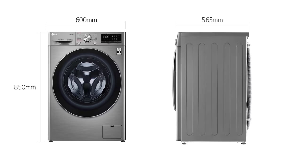 lg washing machine front load 8kg size