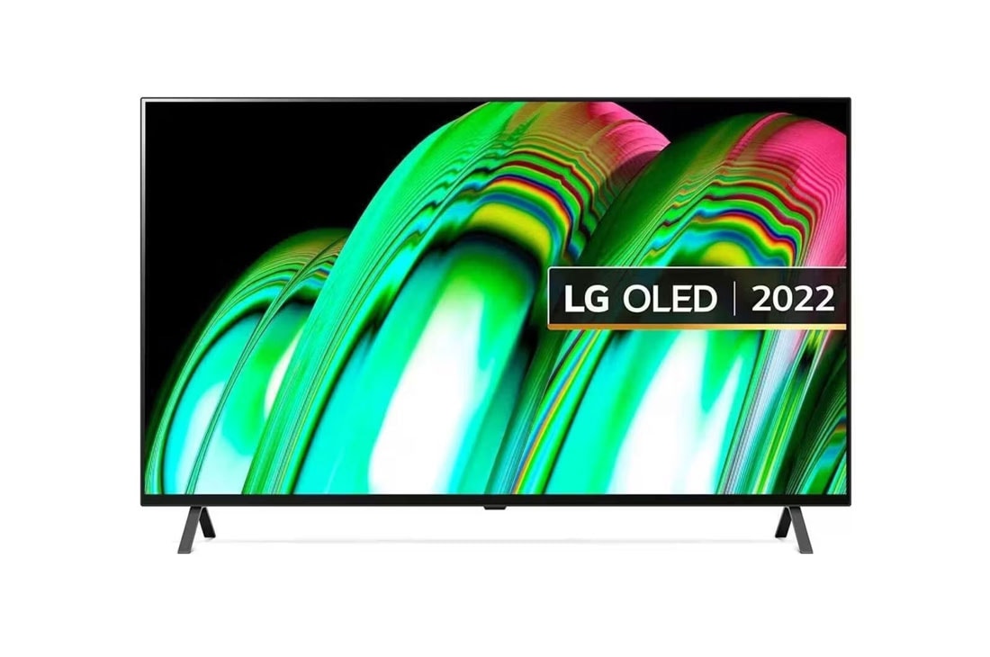 LG OLED TV 55 Inch A2 Series, Cinema Screen Design 4K Cinema HDR webOS Smart ThinQ AI Pixel Dimming with Sharp edges design., Front view , OLED55A26LA