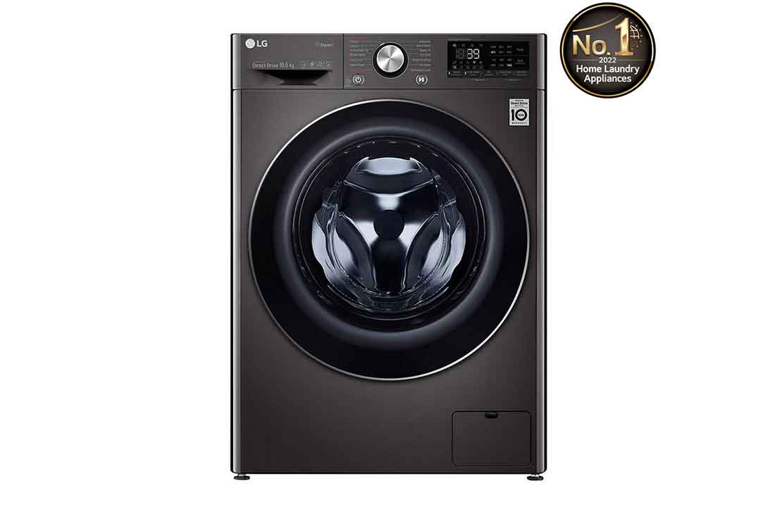 LG 10.5kg Front Load Washing Machine, AI DD, TurboWash 360˚, Black Steel Color, WV9142BRP