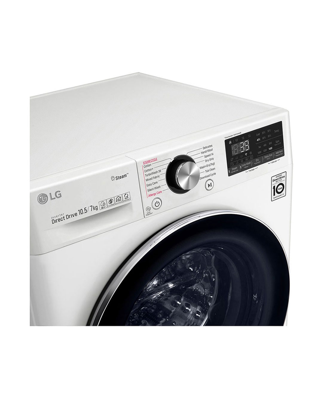 LG Clothes Dryer and Washing Machine, 7/10.5 Kg, 1400 RPM - White