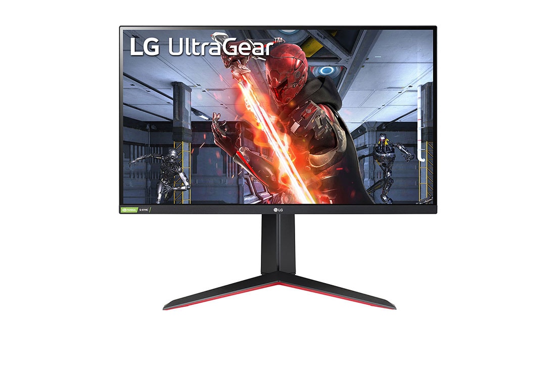 LG UltraGear™ 27'' FHD IPS Gaming Monitor with AMD FreeSync™ Premium, front view, 27GN65R-B