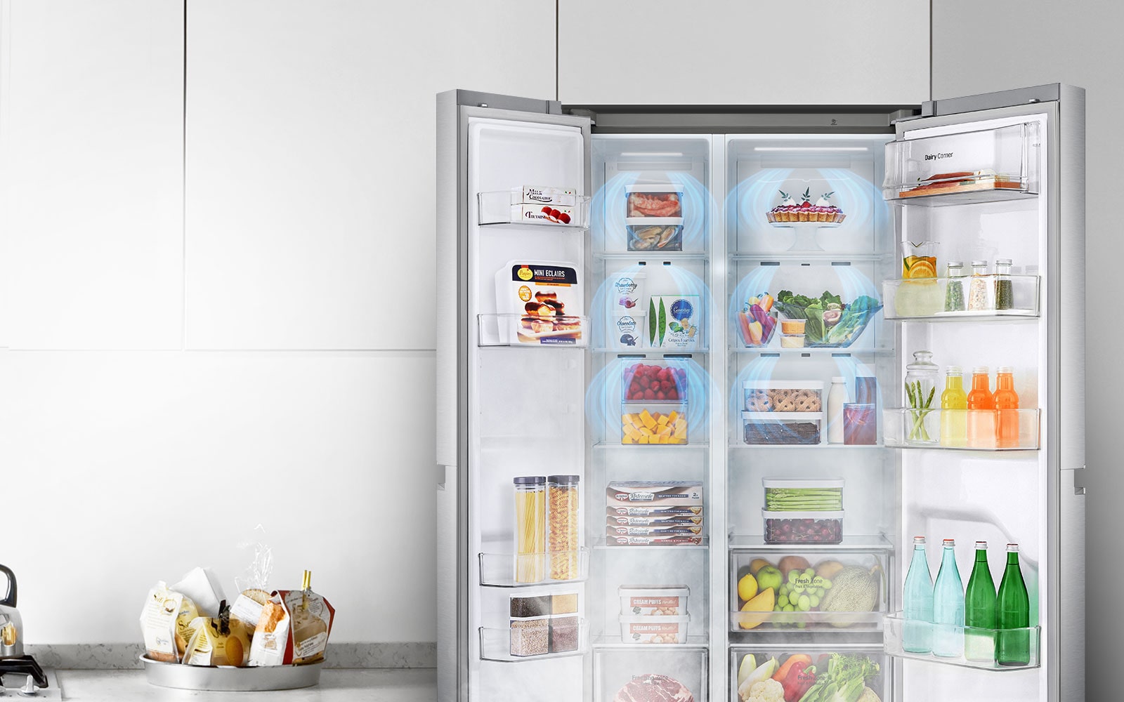 688L Side-by-Side Fridge with Deodorizer in Black | LG LK