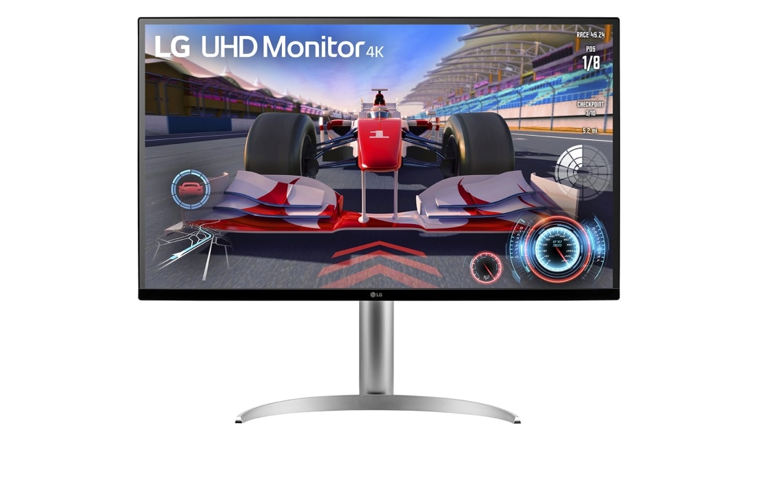 LG 31,5 in UHD 4K HDR monitorius, vaizdas iš priekio, 32UQ750P-W