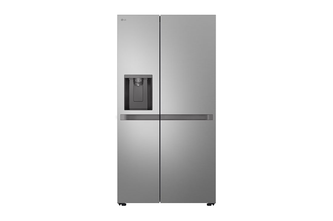 LG Side by side šaldytuvas | 1.79m | 641L | Sidabrinis | E klasė | DoorCooling⁺™ | UVnano™️, Front view, GSLC41PYPE